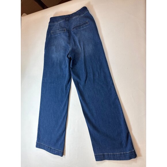 Oat Classic High-Waisted Wide-Leg Denim Jeans great stretch (bin DD200) - Picture 2 of 9